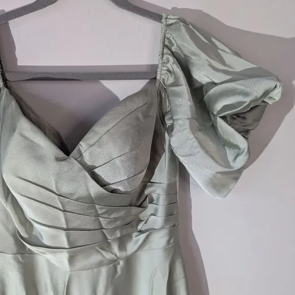 AW. Bridal Sage Green Dey Maxi Bridesmaid Dress Size 4 - Picture 5 of 11